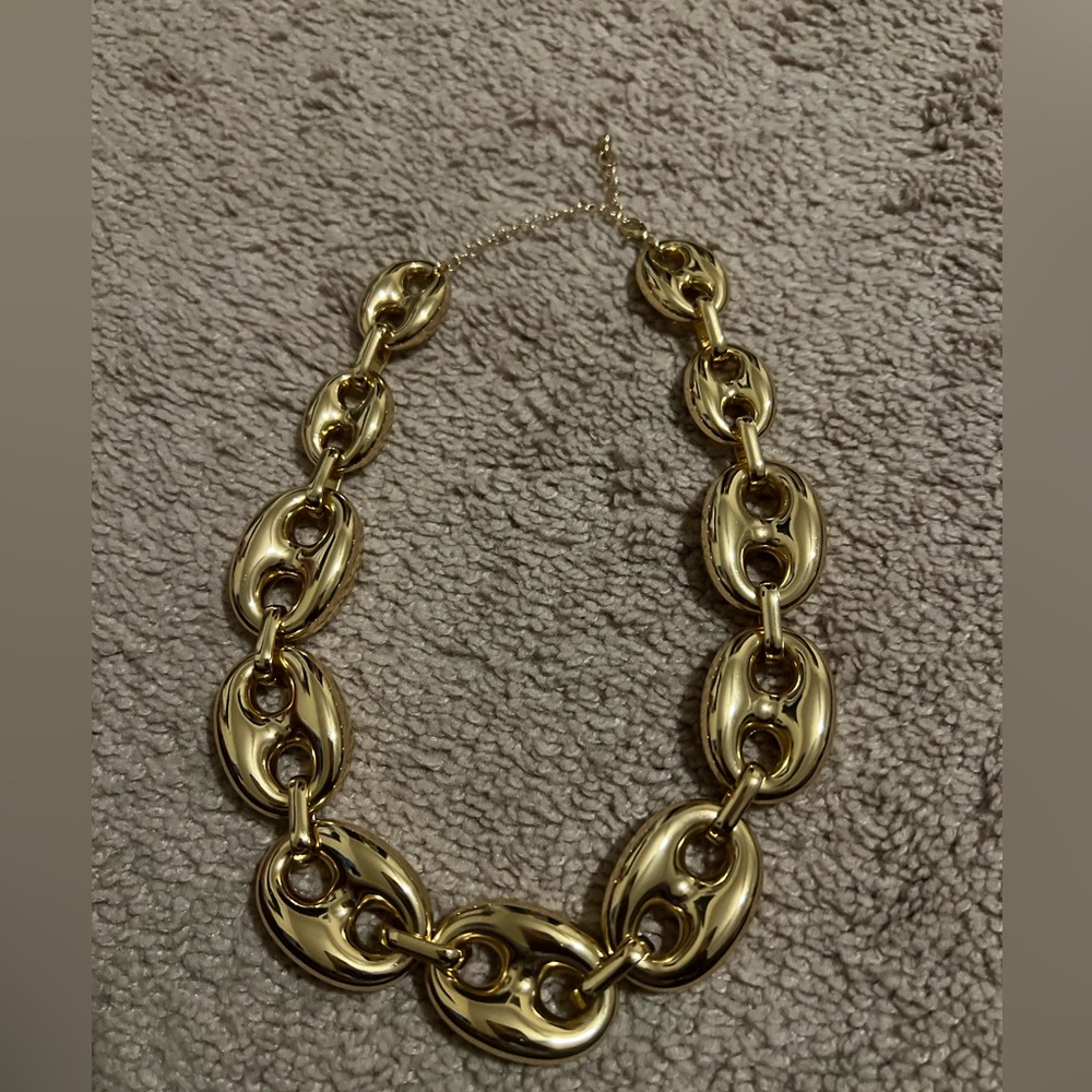 Gold Link Statement Necklace - Women Jewelry